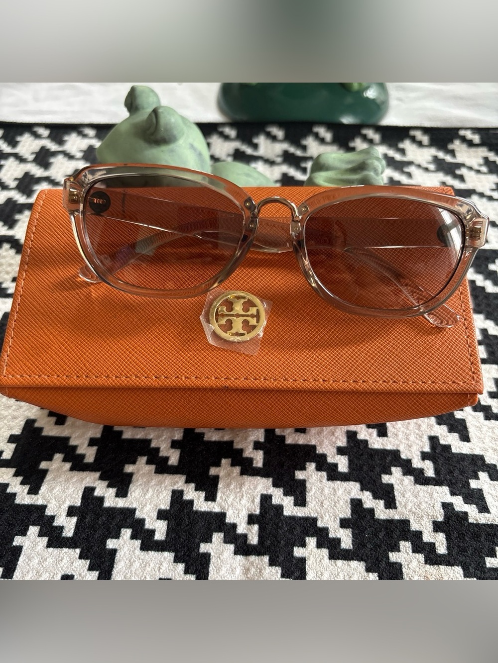Tory Burch Clear Brown Frame Sunglasses with Brown Lenses